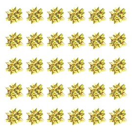 UUYYEO 100 Pcs Mini Christmas Bows Shiny Stick On Bows Tiny Gift Wrap Bows Small Present Wraping Bows Self Adhesive Bows Holiday Christmas Birthday Party Favor Golden