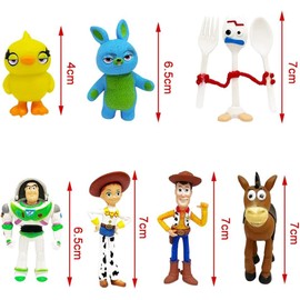 Action Figures Toys Set, 1.5-2.3 inches Tall Action Figures with Woody, Buzz and Jessie ,Toy Anime Figurines Characters (7 Pack)