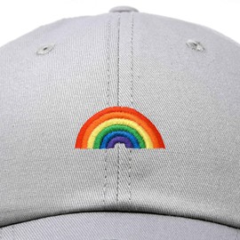 DALIX Rainbow Baseball Cap Womens Hats Cute Hat Soft Cotton Caps in Gray
