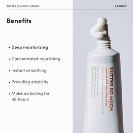 FRANKLY Butter So Much Cream Jumbo - Hidratación intensa, Hidratante facial, 20% manteca vegana y aceites vegetales, 5% manteca de murumuru y 6,3% joj