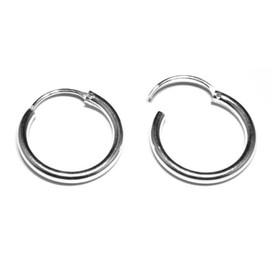 Arranview Jewellery 16 mm Diameter Hinged Heavy Weight Sleeper Hoop Earrings in Sterling Silver