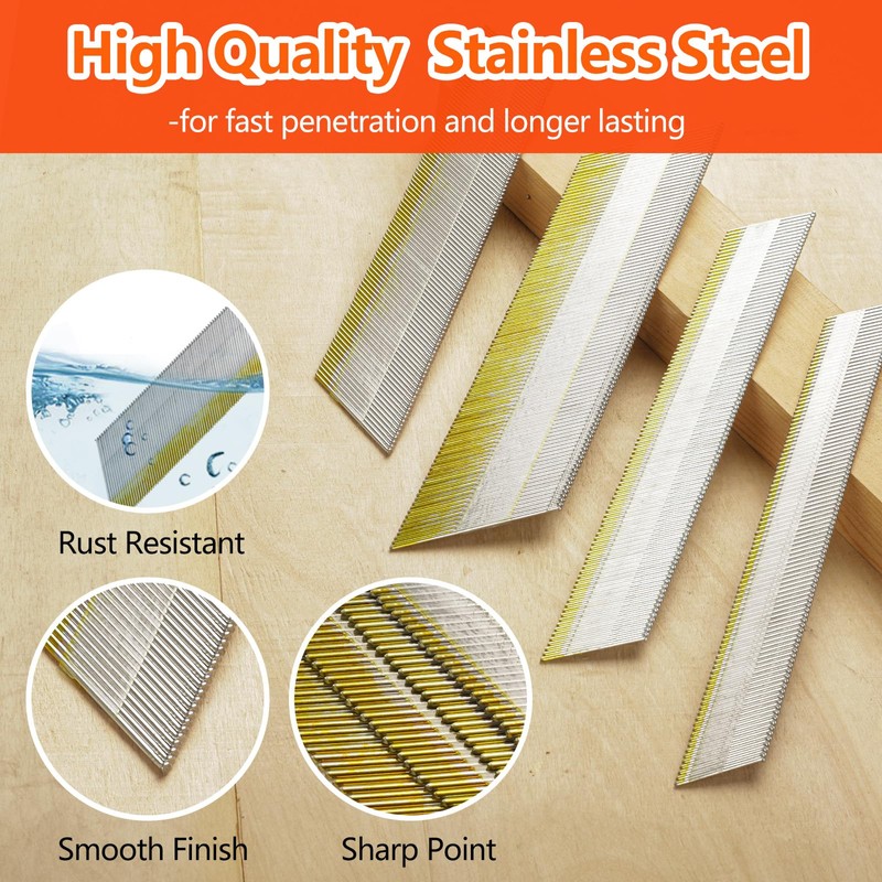 SITLDY 15 Gauge 304 Stainless Steel DA Angled Finish Nails,