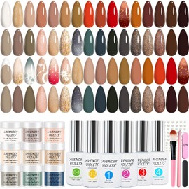 Lavender Violets 94 Pcs Dip Powder Nail Kit Starter, 30 Colores Acrílico Inmersión Uñas Polvo Con Dip Nail Liquid Set y Nail Art Tool, Nude Marrón Verde Azul Dips Manicura B704