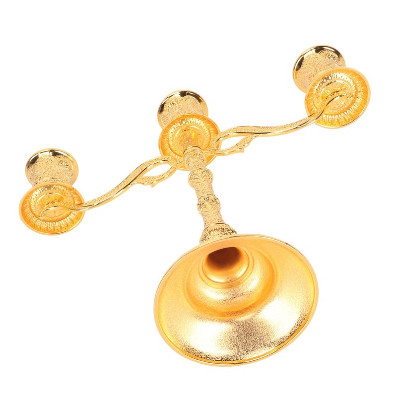 3 Arms Alloy Candelabra Vintage Style Elegant Candlestick Holder for