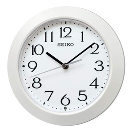 Seiko Clock, Wall Clock, Dual Clock, Radio, Analog, White Pearl, Body Size: Diameter 8.0 x 1.7 inches (20.3 x 4.4 cm), KX241W
