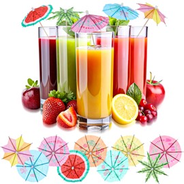 400Pcs [4 Styles] Drink Umbrellas Cocktail Picks, Cocktail Umbrellas for Drinks, Drink Parasols, Mini Paper Umbrella Toothpicks Sticks for Tiki, Luau, Hawaiian Tropical Party Decoration Garnish.