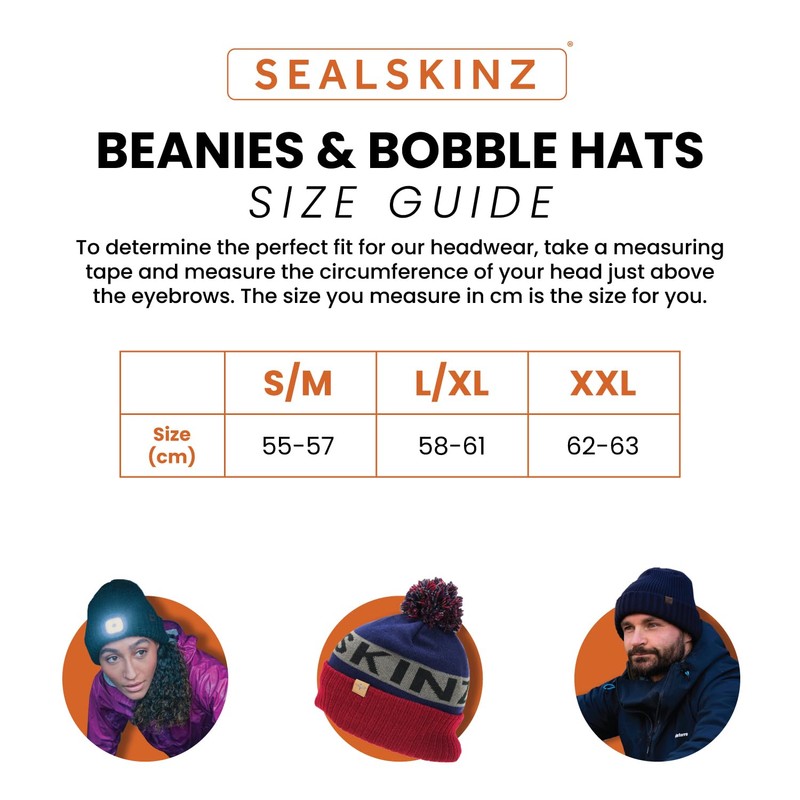 SealSkinz Unisex Waterproof Knitted Hat with Zip Pocket Colby