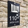 Custom Signs Solar Illuminated Modern Anthracite House Number Sign 24cm