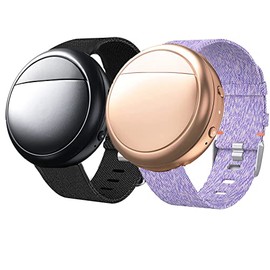 Sahouden Compatible for Embr Wave 2 Band, Breathable Nylon Woven Fabric Replacement Accessory Strap Compatible for Embr Wave 2 Thermal Wristband (Black+Purple)