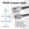 sourcing map 1PCS RG58 Coaxial Cable 25ft/7.6 M, UHF PL-259
