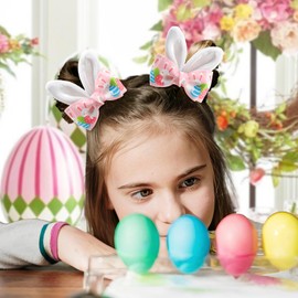 YanJie Easter Bows Clips Bunny Ear Hair Clips with Glitter Rabbit Ears Carrot Hairpin Easter Rabbit Hair Clips White Hair Accessories Girls Party
