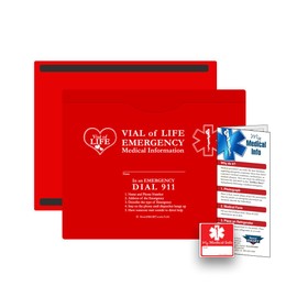 STORE SMART - Vial of Life: Medical Info Pocket - Letter Size - Magnetic Back - 5-Pack - Red - VOLFJ85PQRM-5