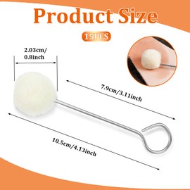 JDBZYDM 15 Pcs Wool Daubers with Metal Handle Ball Brush Leather Dye Applicator Tool for Leather Dying Staining Crafting Gluing DIY Crafts Projects