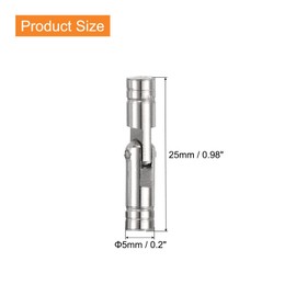 sourcing map 12Pcs Invisible Brass Barrel Hinge, 25x5mm Concealed Hinges, Folding Support Cylindrical Hidden Barrel Hinge for DIY Keepsake Box Cabinet Door Barrel Hinges