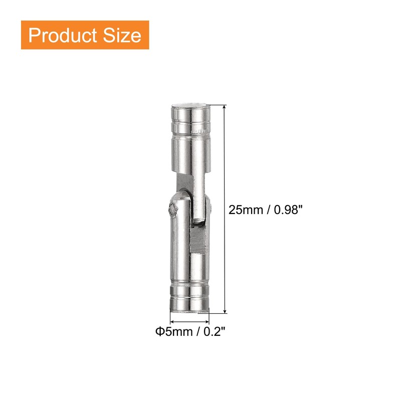 sourcing map 12Pcs Invisible Brass Barrel Hinge, 25x5mm Concealed Hinges,