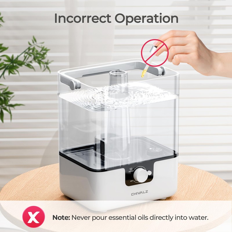 CHIVALZ 6L Humidifiers for Bedroom Large Room Home, Cool Mist