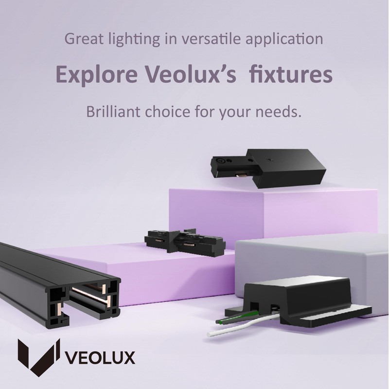 VEOLUX Lighting, H Track I Connector in Black