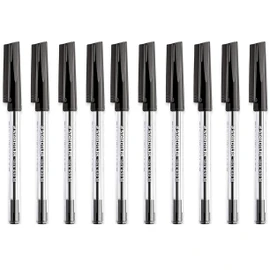 STAEDTLER Medium 0.5mm 430 M Stick Ballpoint Pens Writing Pen Smooth - Black Ink (10)