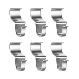 Vinyl Siding Hooks, 6 Pcs Heavy Duty Non Hole Stainless Steel Vinyl Siding Hanger for Hanging Lights Wreath Decorations Outdoor (Silver)
