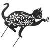 Outanaya Garden Art Cat Ornament Iron Art Garden Decoration Cat