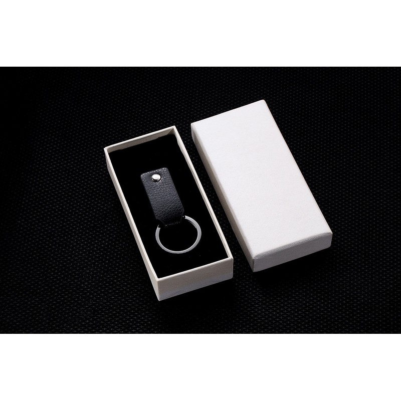 Cerbery - Leather Keyring with Rings and Gift Box, black