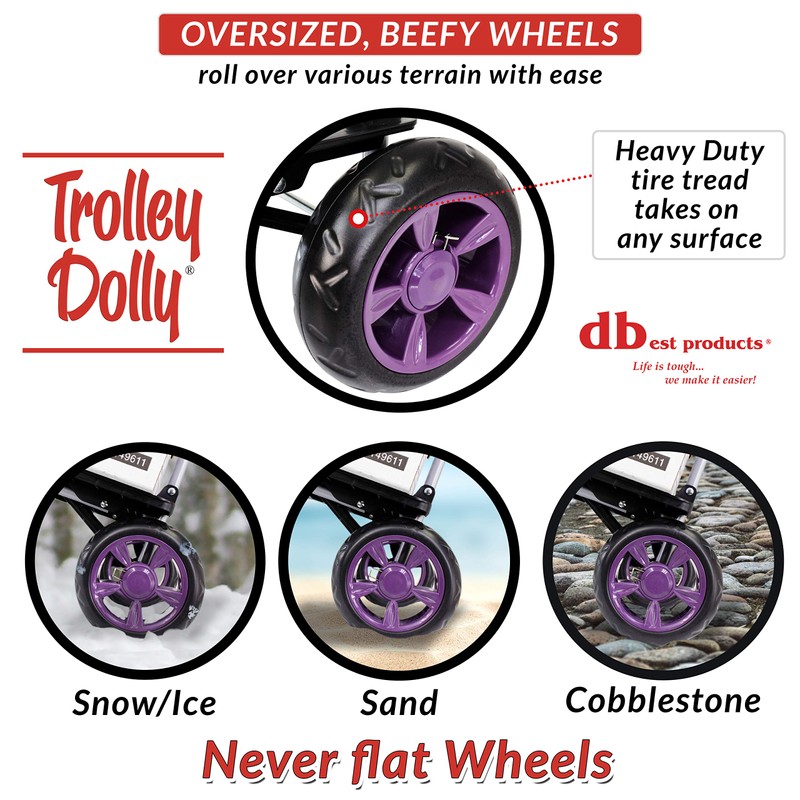 dbest products Trolley Dolly Purple Foldable Shopping cart for Groceries