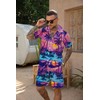 Men's Vacation Beach Outfits 2 Piece Shorts Set Palms Hawaiian