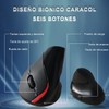 MOYAC Mouse Inalámbrico Ergonómico con 6 Botones, Ratón Vertical con