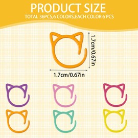Maxqzin 36 Pcs Stitch Markers for Crocheting,Stitch Markers Removable Metal Cat Shape Crochet Stitch Markers for DIY Crocheting Weaving Knitting Sewing Tools(6 Colors)