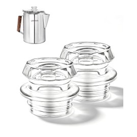 LRYYBTI Glass Coffee Percolator Top Replacement Knob, Clear, 2 Pack