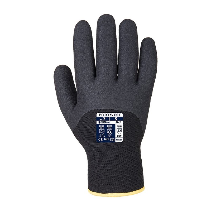 Portwest A146 Twin Lined Flexible Arctic Winter Glove Black, X-Large