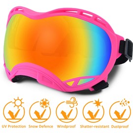 Dog Sunglasses,Doggles Anti-UV Protection,Pet Sunglasses with Adjustable Strap,Suitable for Motorcycle Car Driving Bike Riding Hiking Swimming Wind Dust Fog Dog Eye Protection