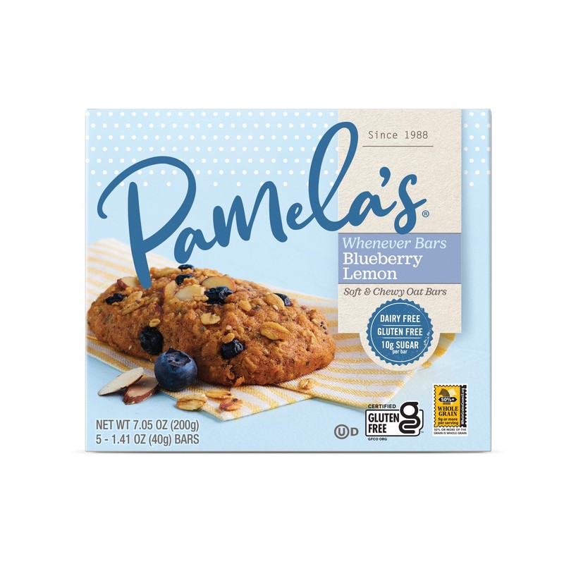 Pamelas Bar Oat Blubry Lemon 5pk