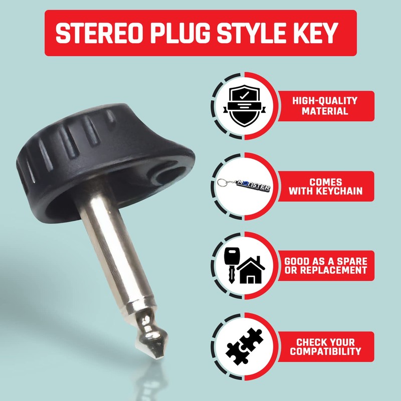 AlveyTech Stereo Plug Style Key with Round Knob Head for