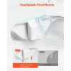 Dual Retractable Nozzles Modern Toilet Bidet Attachment White Non-Electric Seat