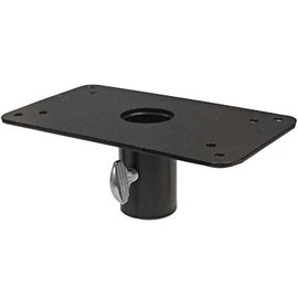 Erva Mounting Plate Flange Top with Hole for 1-inch Outer Diameter Pole Mounted Bird Feeder Attachment - Black