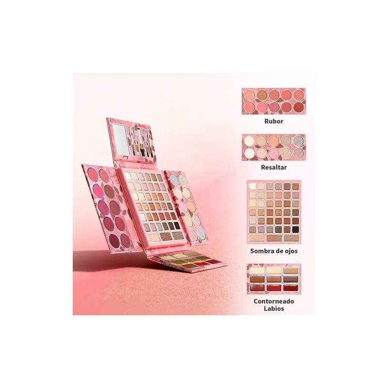 Paleta De Maquillaje De 68 Pcs Con Labial De Larga