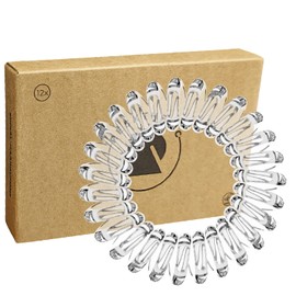 Reskthetic - High Quality Spiral Hair Scrunchie (Transparent), Gentle on Hair, Sustainable, Environmentally Friendly, (Telephone Cable, Braid Elastics) for Girls and Women/Women (12 x 4 cm)