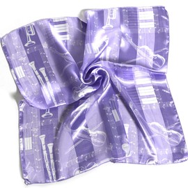 SERENITA Satin Scarf Hair Neckerchief Wraps for Women Music Note Gifts American Flag Bandana Silk Feel Square Neck Scarves