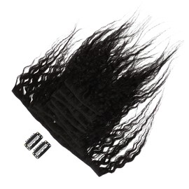 MERRYHAPY Human Hair Extension Clip 8pcs Curly Wavy Clip Real Human Hair Wig Inspired Comfortable No Roots Damage Lasting Shape