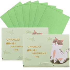 Colexy 200 Sheets Face Blotting Papers, Oil Control on the Go Face Blotting Paper, Leaves Oil Absorbing Fabric, Natural Oil Absorbing Leaves, 60 x 90 mm (Green Tea)