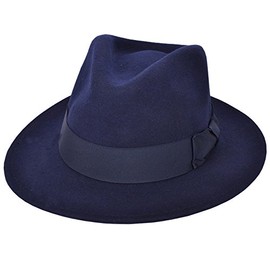 viz-uk wear Crushable Hand Made Gents Indiana Wool Felt Fedora Trilby Hat With Wide Band