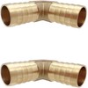 2PCS 3/4" x 3/4" Brass Hose Barb 90 Degree L-Shaped