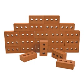 Excellerations 8 x 4 x 2-1/2 inches Indoor/Outdoor Jumbo Foam Bricks, Set of 25, Realistic, Preschool Educational Toy, Supports STEM, Ages 2 Years and Up