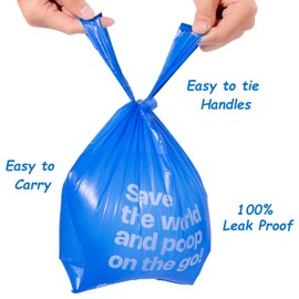 Deo Doo Dog Poop Bags with Handles 9 Rolls 108 Counts Big Sizes Leak Proof and Extra Thick Waste Bags Refill Rolls for Walking Small Medium Large Dogs Cats Litter With Holder Iris Scented