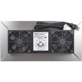 Durablow 220 CFM Air-Out Stainless Steel Crawl Space Vent Fan, Dual Fans with Dehumidistat & Thermostat, Foundation Vent, Radon Mitigation, for Crawl Space, Basement (Stainless Steel, M2D)