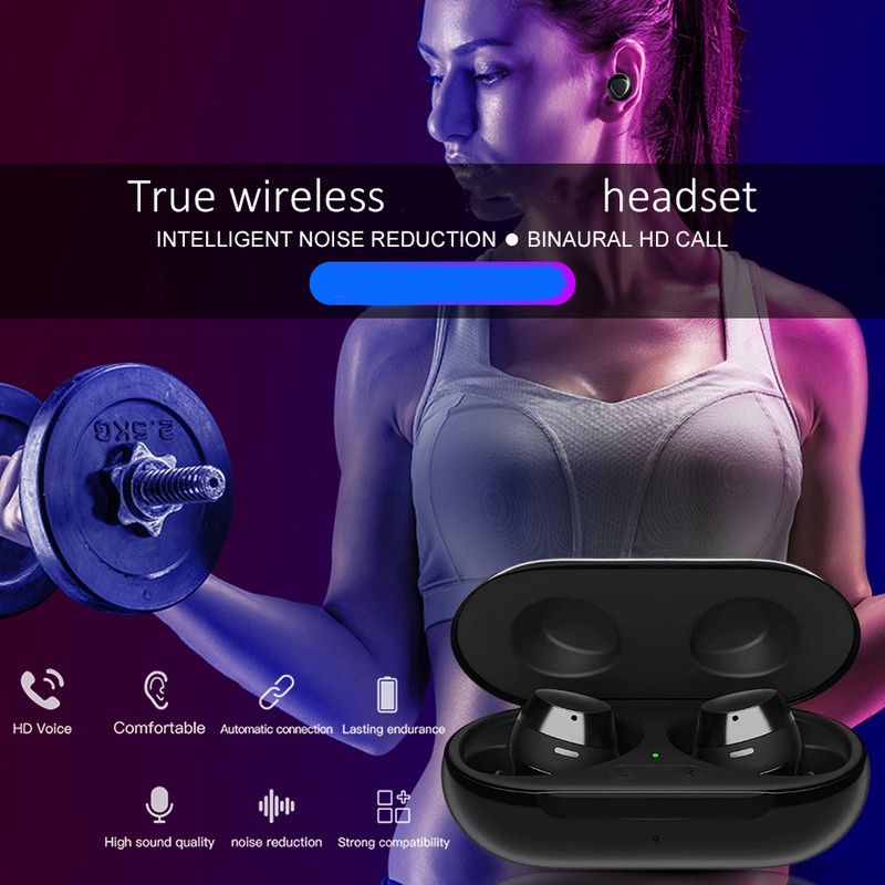 Wireless Bluetooth 5.0 Earphone Hifi Stereo Headset with Dual Microphones