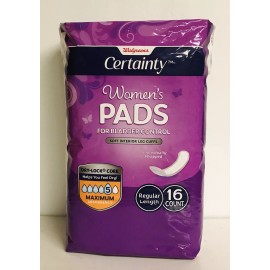 Certainty ~Women’s Pads for Blodder Control ~ Maximum Absorbency/ Regular Length