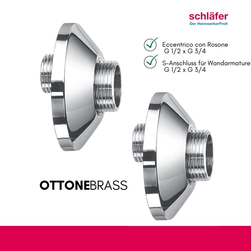 Pair of Eccentric S Pieces with Brass Rosette ½" x