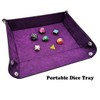 Dice Tray Purple PU Leather Folding Dice Tray Velvet for